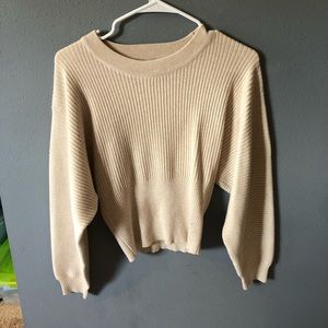 cream cropped sweater